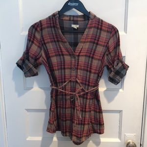 Odille plaid tunic (Anthropologie)